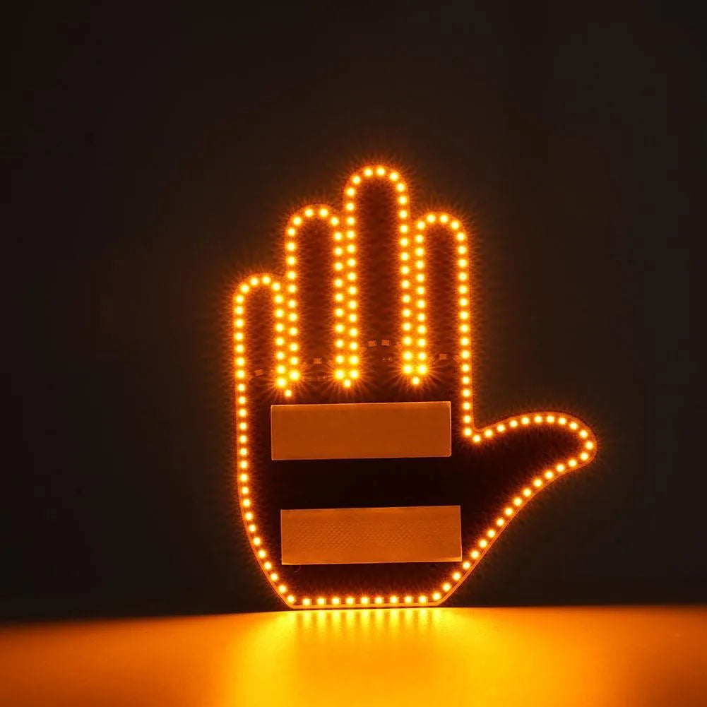 1 Set Car Finger Light with Remote Control Cool Funny Car Interior Light Finger up LED Middle Finger Hand Lamp Car Accessories 1