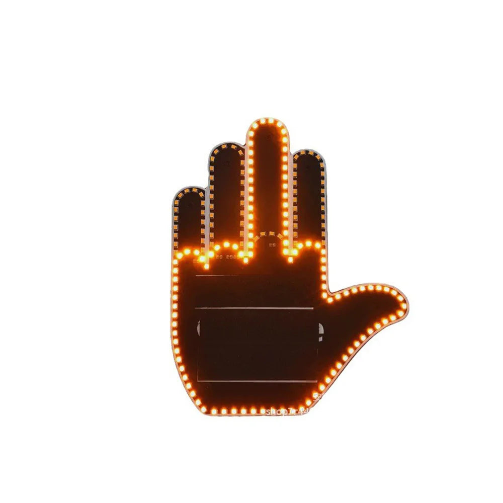 1 Set Car Finger Light with Remote Control Cool Funny Car Interior Light Finger up LED Middle Finger Hand Lamp Car Accessories 1